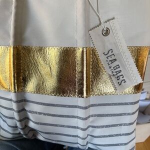 Sea Bag - Grey Mariner Stripe Medium tote